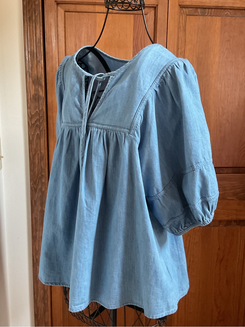Denim puff sleeve tunic, Medium - Picture 4 of 8